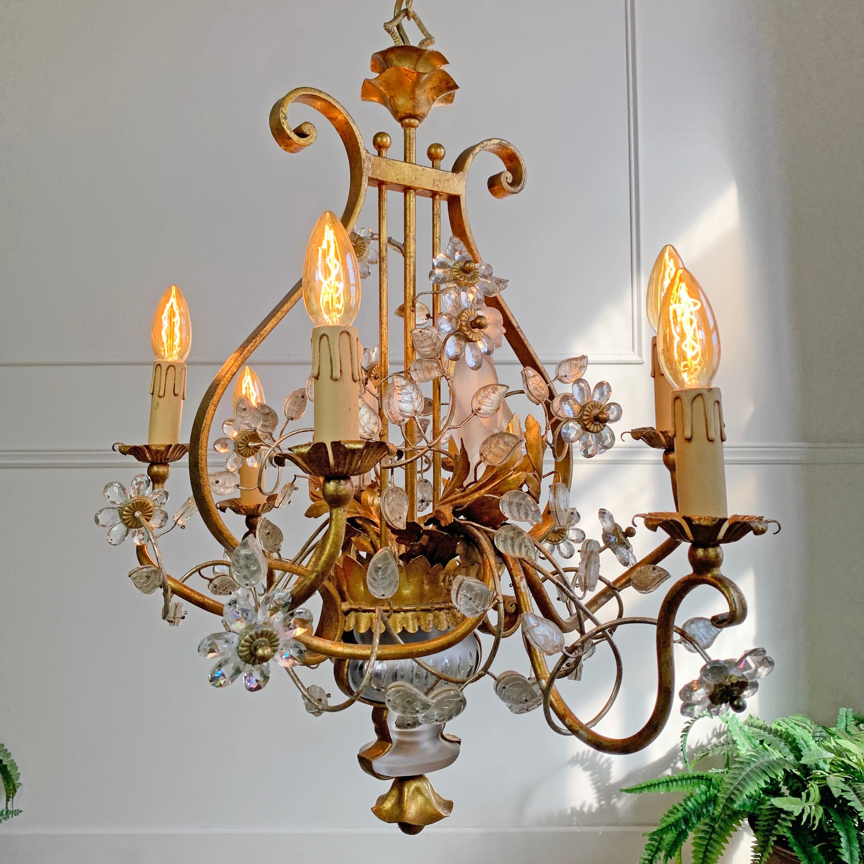 Banci Firenze Gilt Crystal Chinoiserie Chandelier