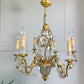 1950's Banci Firenze Gilt Crystal Floral Chandelier
