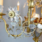 1950's Banci Firenze Gilt Crystal Floral Chandelier