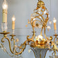 1950's Banci Firenze Gilt Crystal Floral Chandelier
