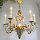 1950's Banci Firenze Gilt Crystal Floral Chandelier