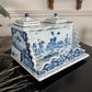 18th Century Dutch Delft Blue and White Ink Well attributed to Anthoni Pennis