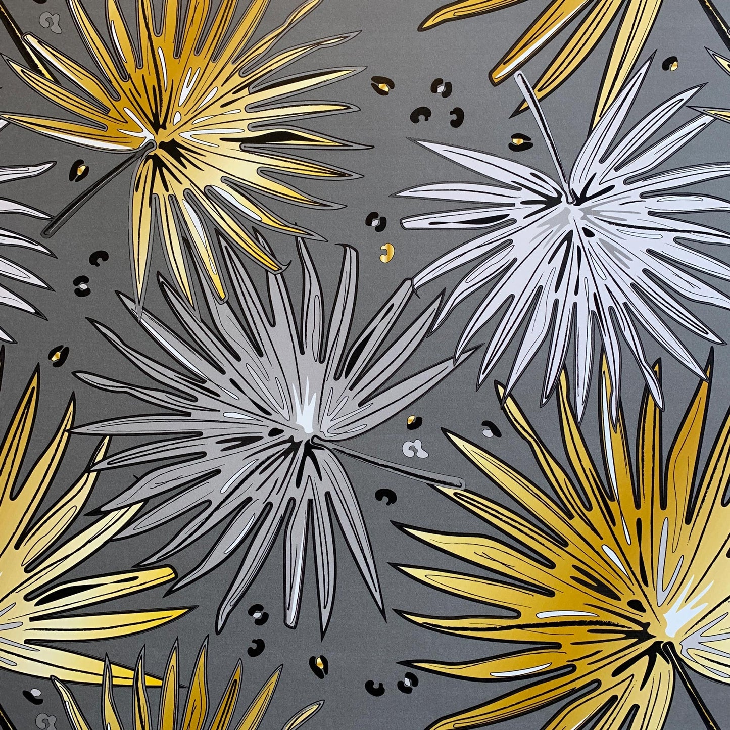 Fan Palm Wallpaper - 002 Graphite