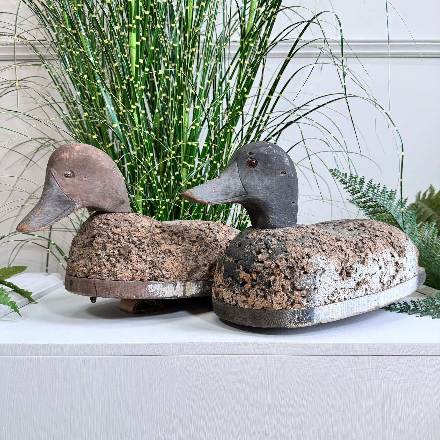 Pair Of Folk Art Decoy Ducks