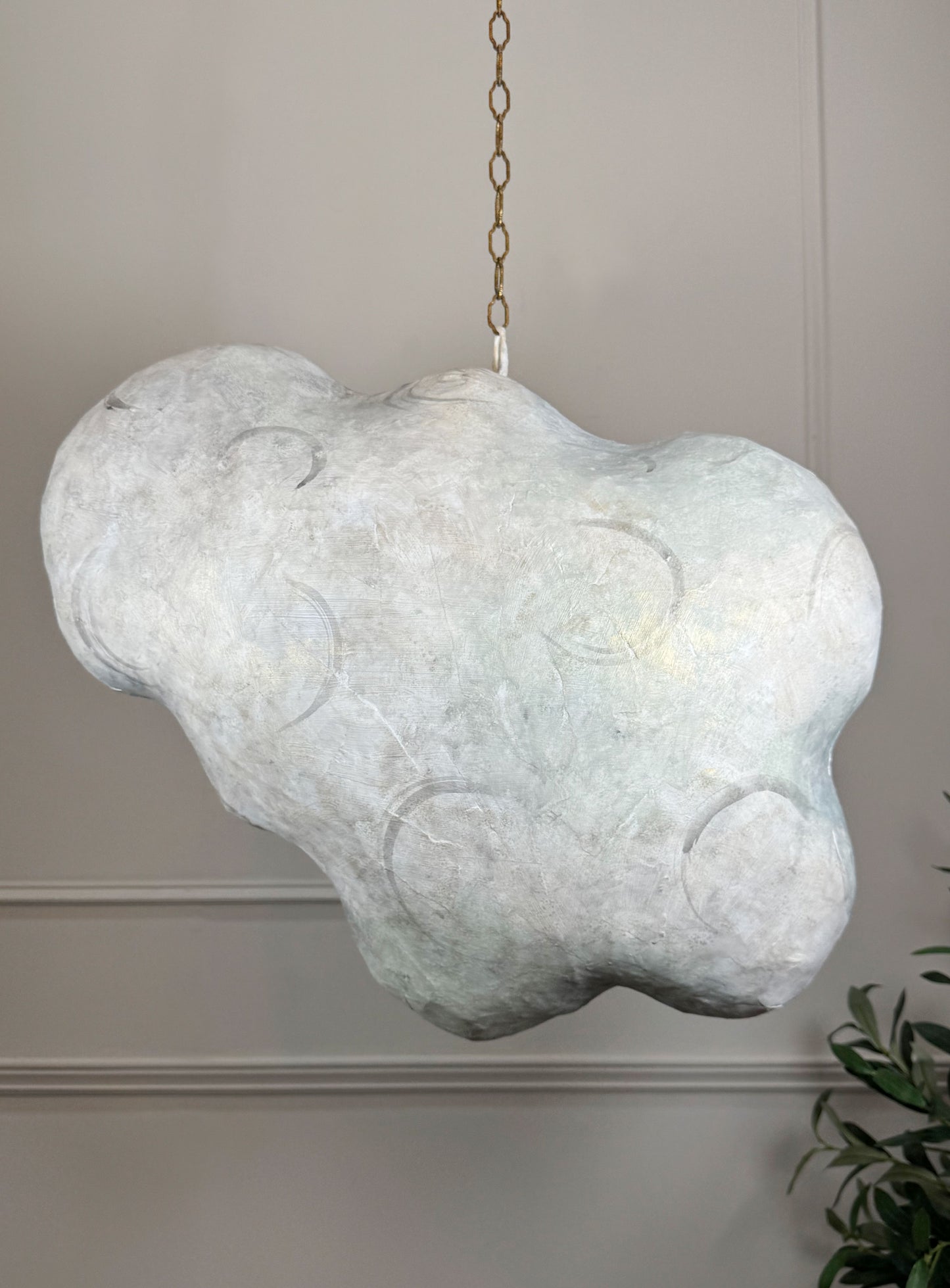 Large Folk Art Papier Mache Cloud With Face
