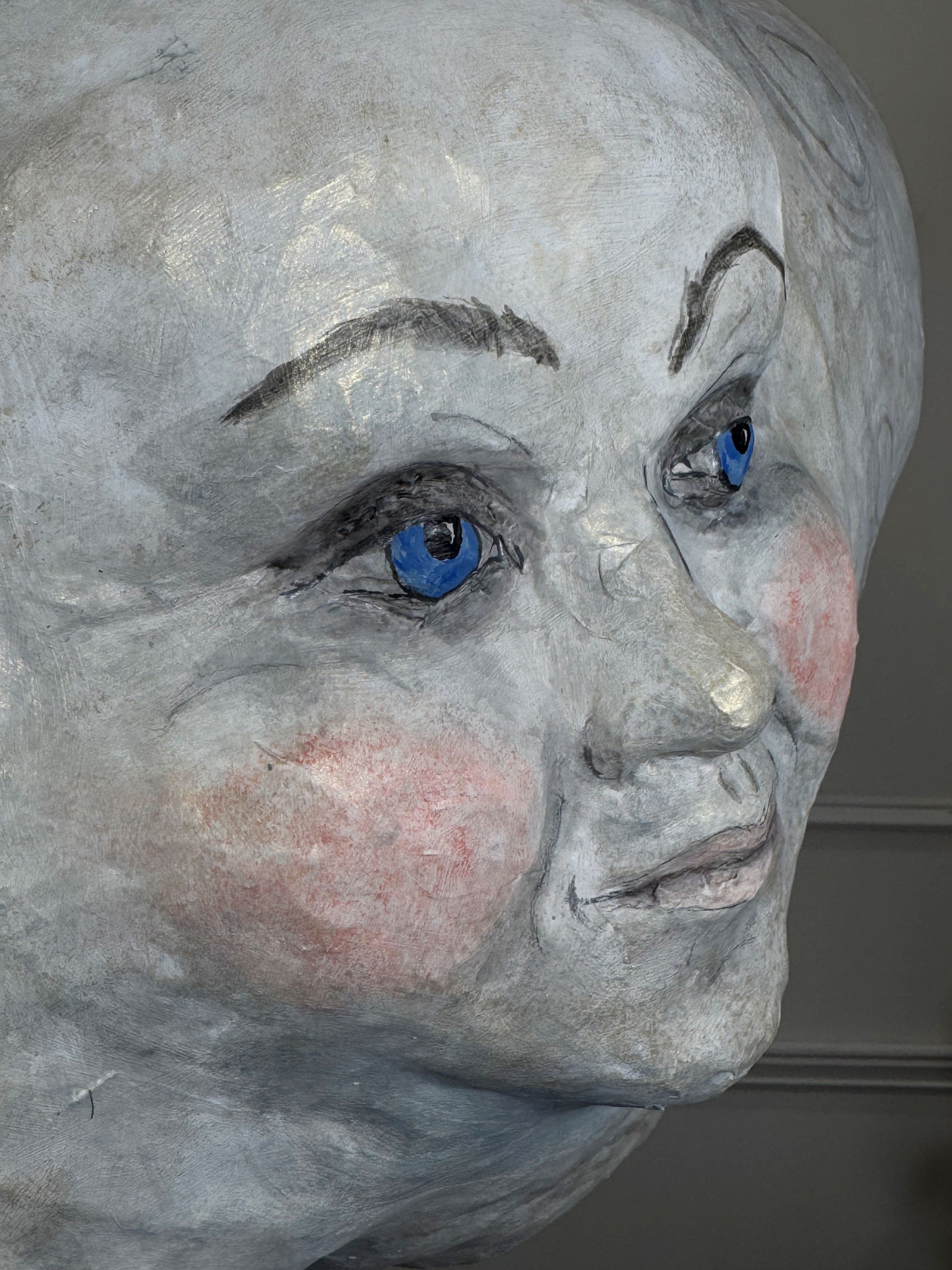 Large Folk Art Papier Mache Cloud With Face