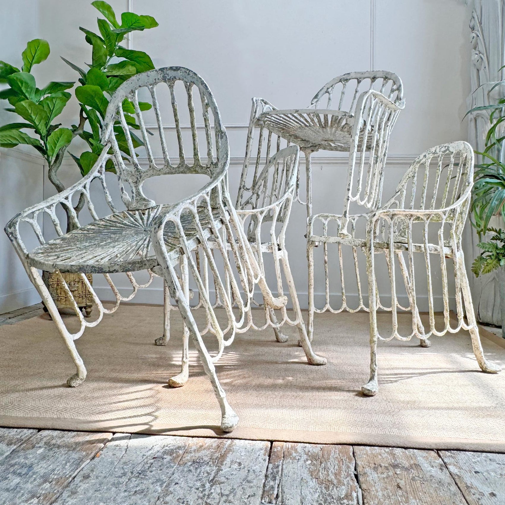 Mid Century Faux Bamboo Garden Chairs Brazil 1970