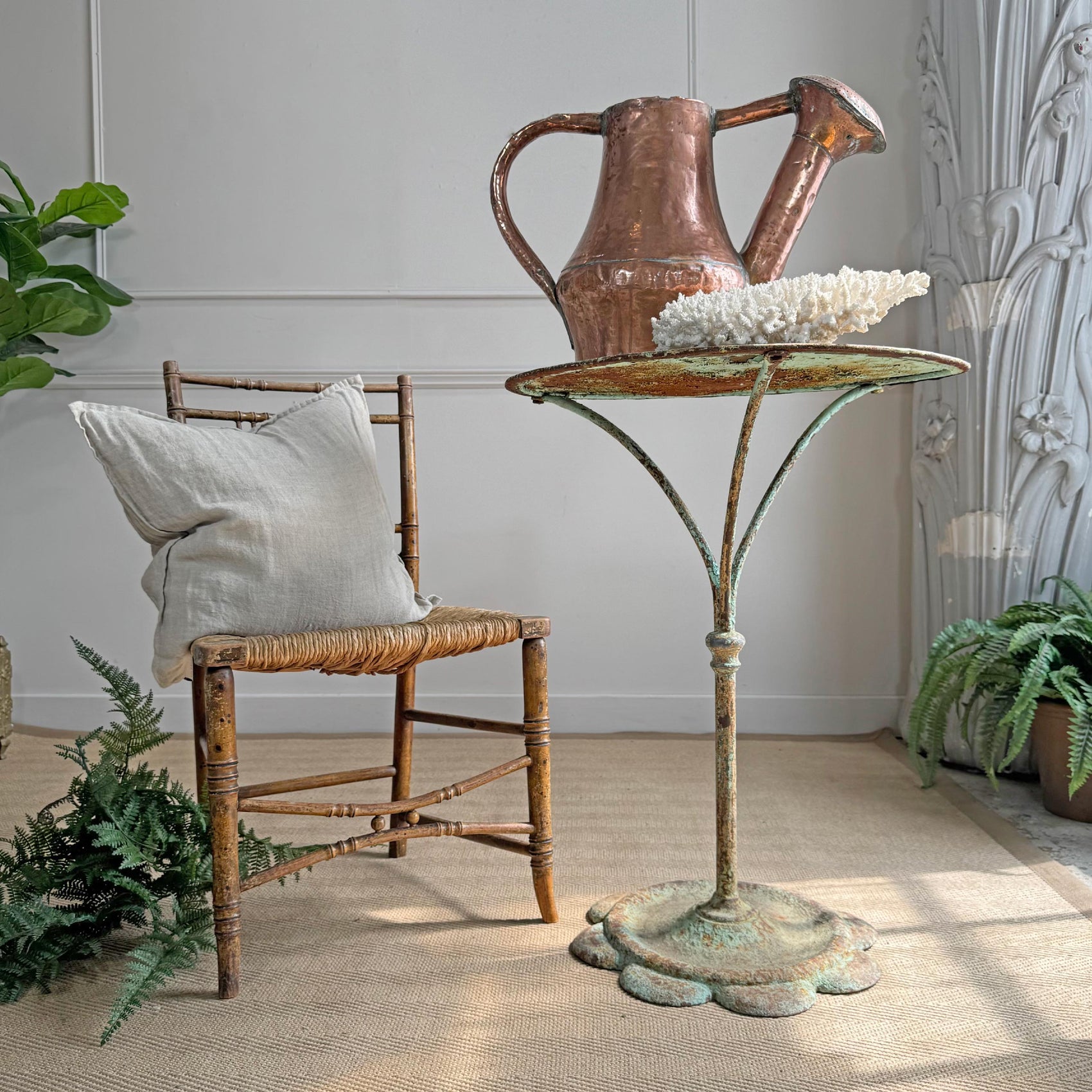 1920's French Green Iron Bistro Table
