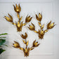 Set of 3 Large Original Hans Kogl 1970's Gilt Leaf Wall Lights