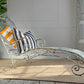 Antique Wrought Iron and Wirework Garden Lounger