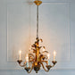 Italian Broad Leaf Gold Chandelier 1970's