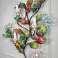 Exceptional Large Italian Hand Painted Holly Leaf and Flower Wall Sconce 1950's