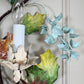 Exceptional Large Italian Hand Painted Holly Leaf and Flower Wall Sconce 1950's