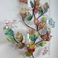 Exceptional Large Italian Hand Painted Holly Leaf and Flower Wall Sconce 1950's
