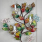 Exceptional Large Italian Hand Painted Holly Leaf and Flower Wall Sconce 1950's