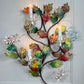 Exceptional Large Italian Hand Painted Holly Leaf and Flower Wall Sconce 1950's