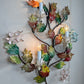 Exceptional Large Italian Hand Painted Holly Leaf and Flower Wall Sconce 1950's