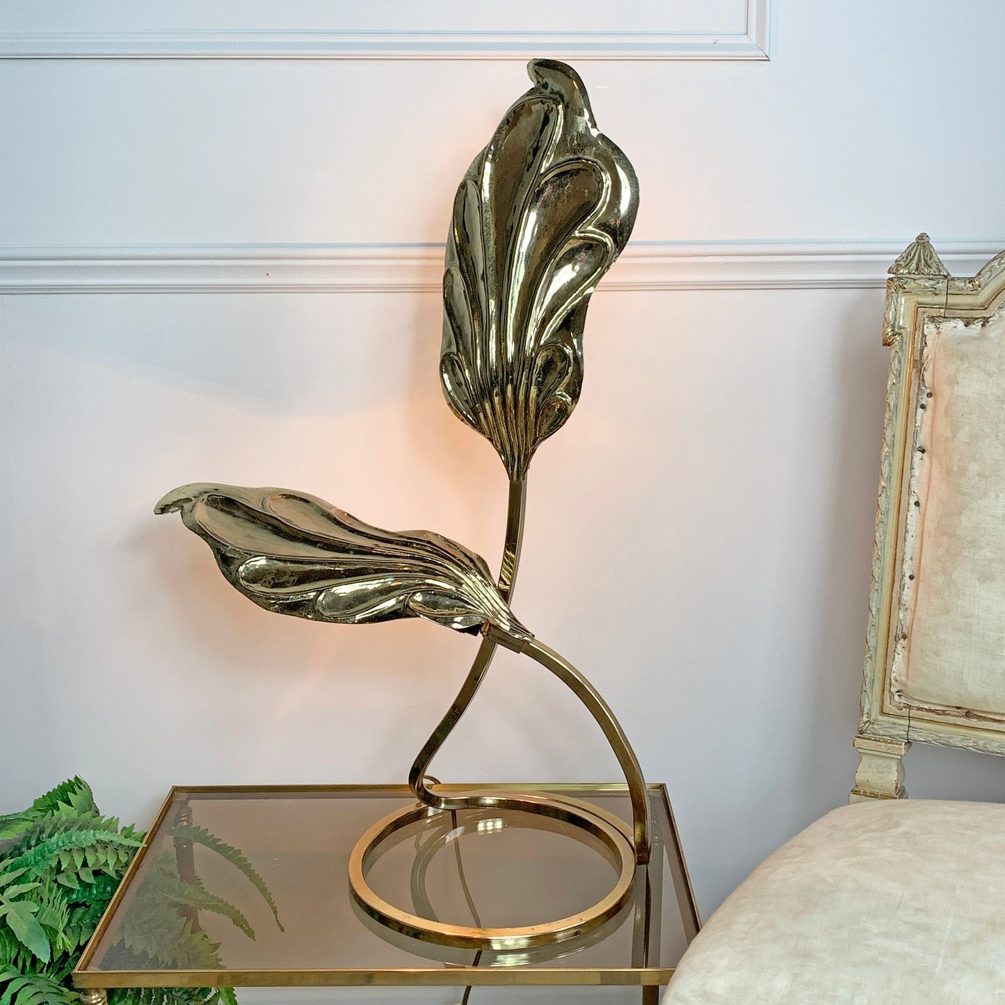 Tommaso Barbi Gold Double Leaf Lamp