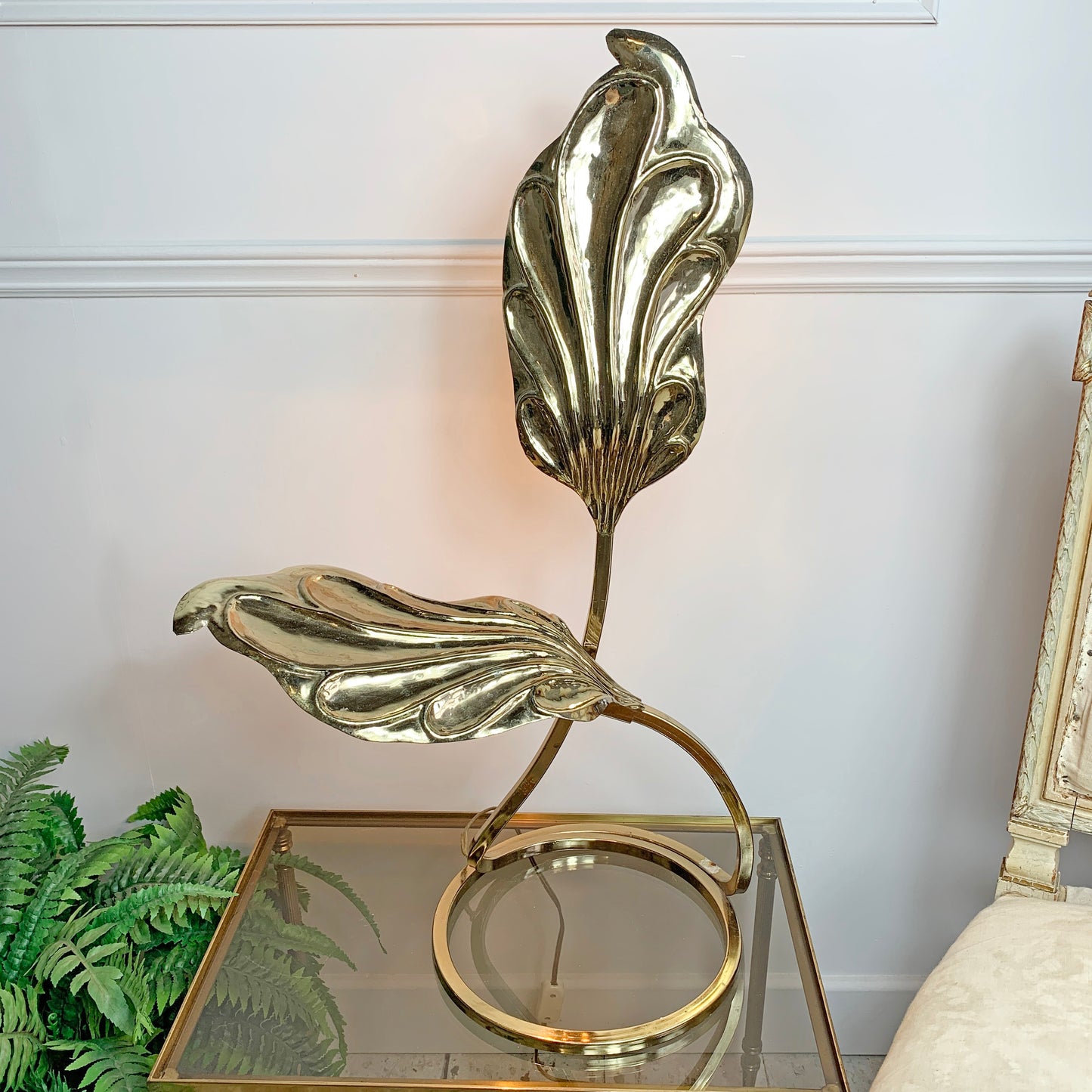 Tommaso Barbi Gold Double Leaf Lamp