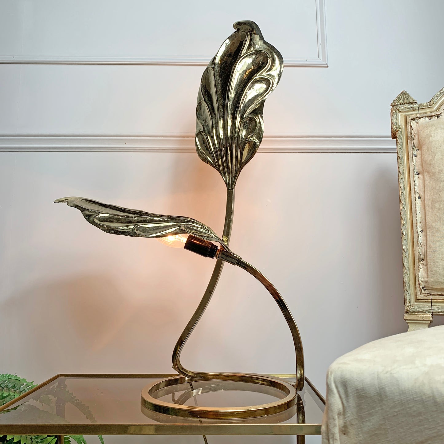 Tommaso Barbi Gold Double Leaf Lamp