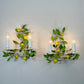 Pair of Amalfi Tole Lemon Wall Lights Italy 1950's