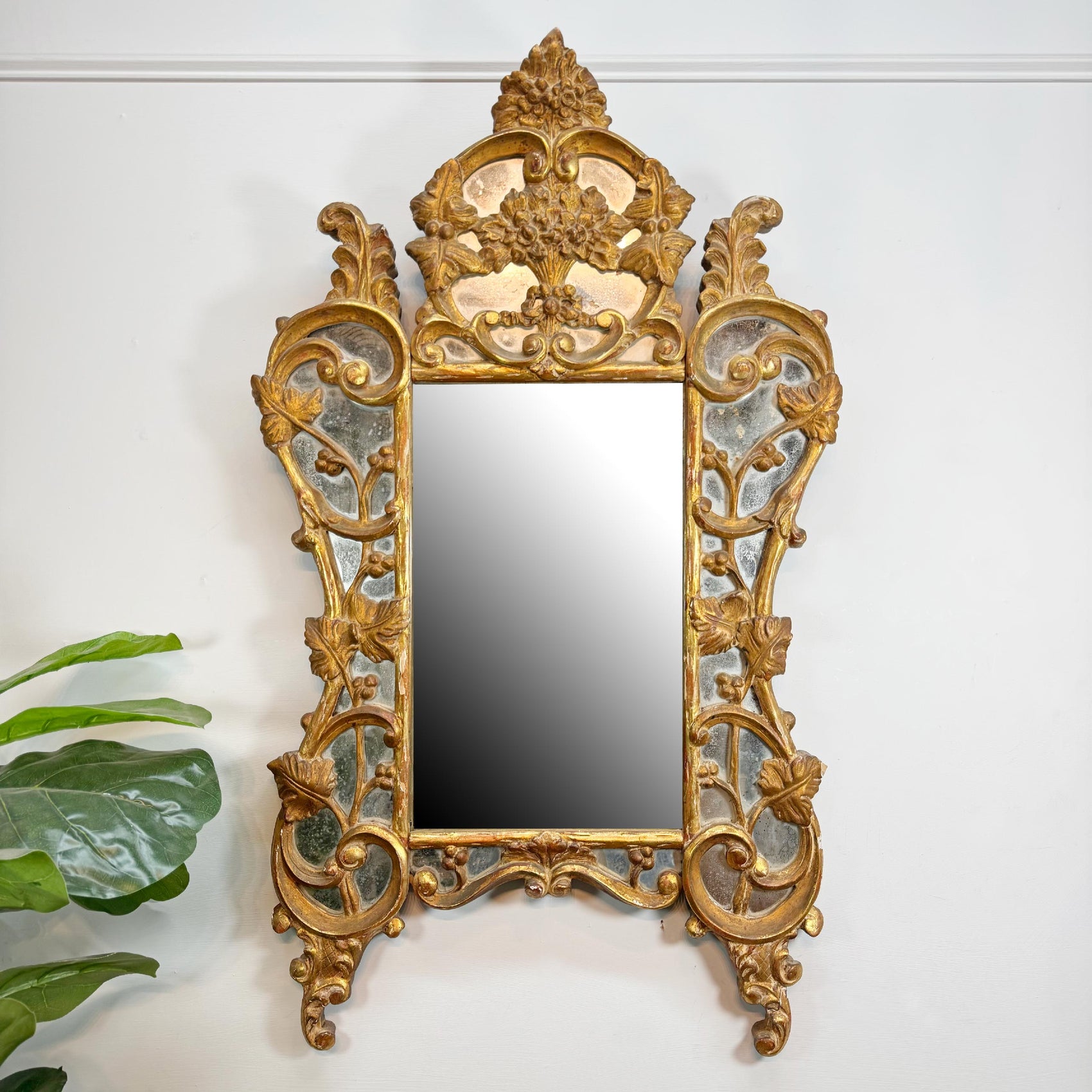 Antique Gilt Wood Mirror 18th Century Louis XV