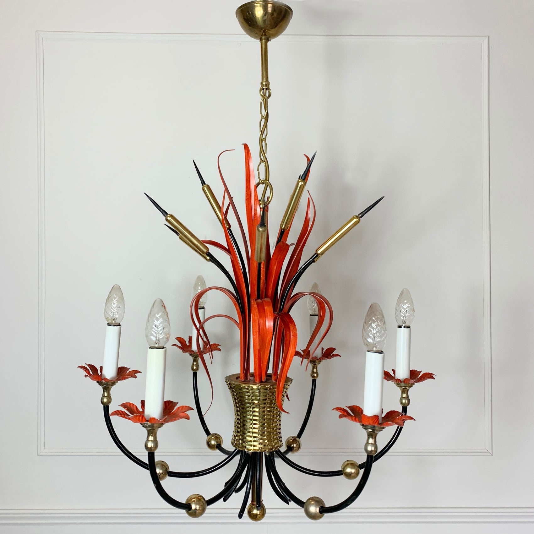 Maison Bagues Att Red Bulrush Chandelier