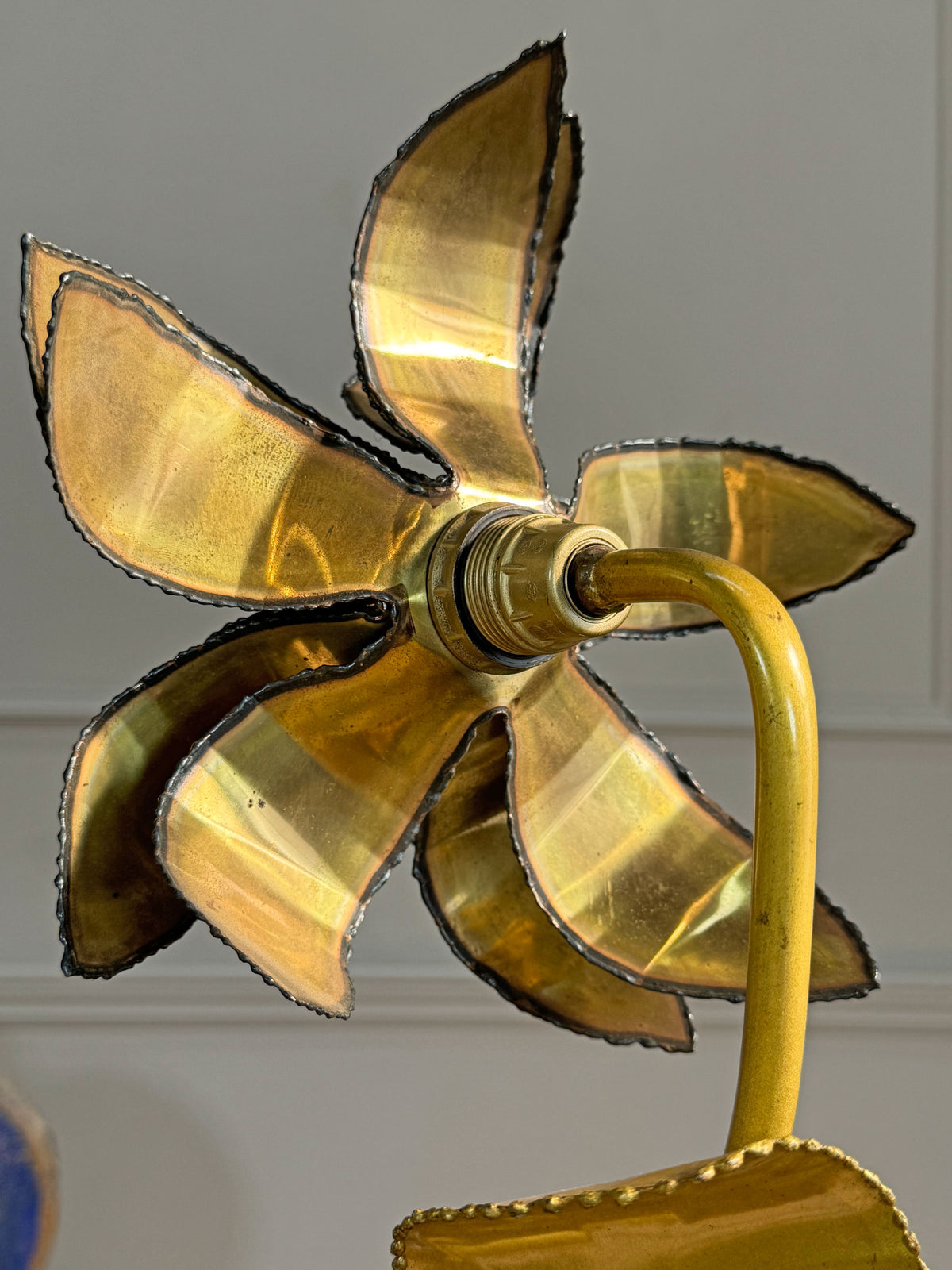 Maison Jansen Floral Table Lamp France 1970's
