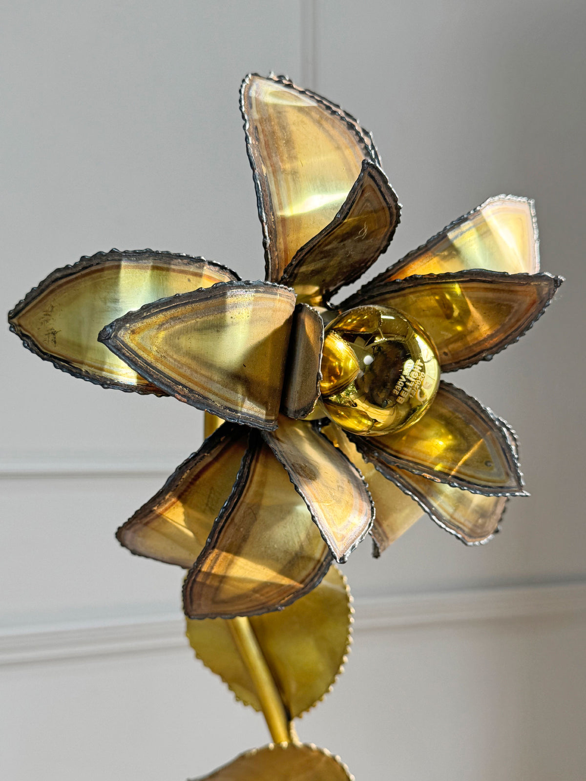 Maison Jansen Floral Table Lamp France 1970's