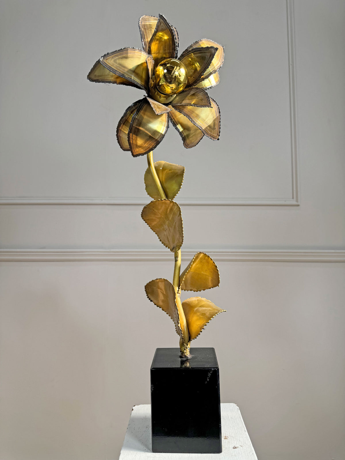 Maison Jansen Floral Table Lamp France 1970's