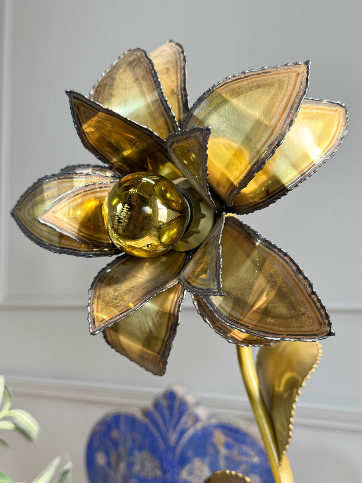 Maison Jansen Floral Table Lamp France 1970's