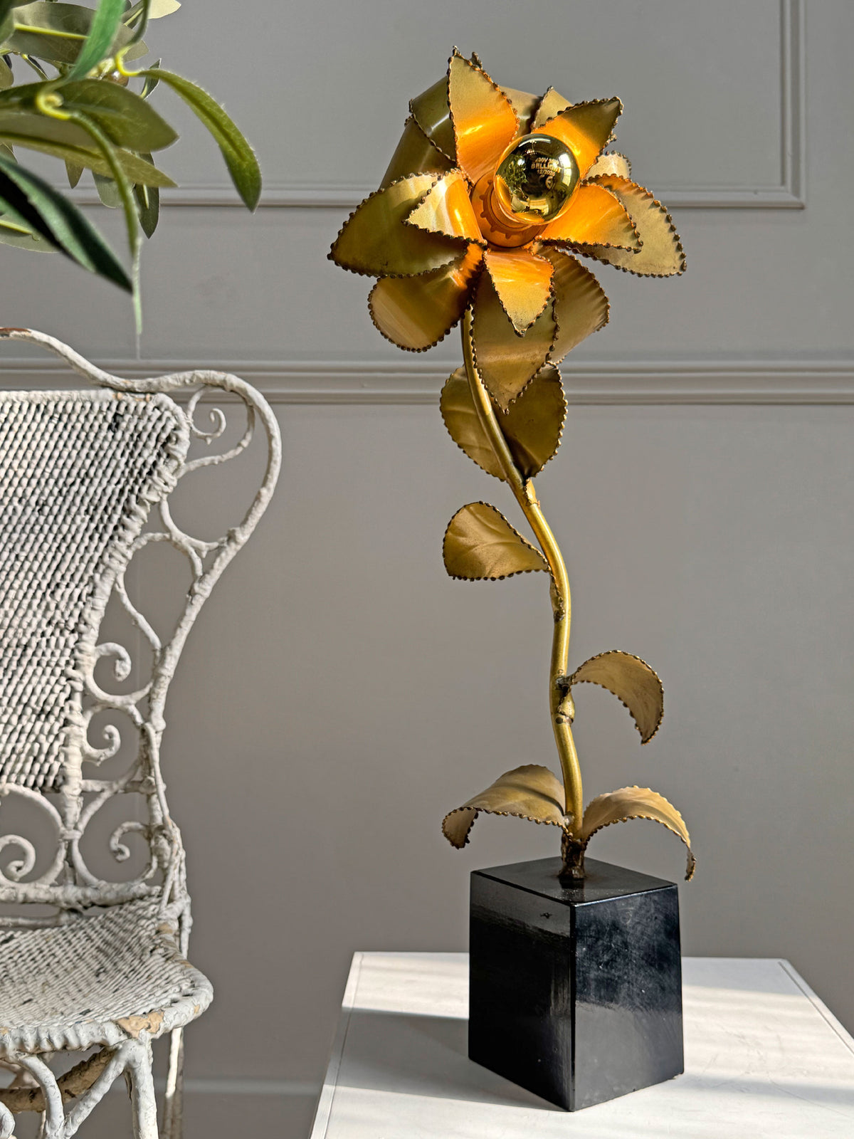Maison Jansen Flower Table Lamp 1970's France