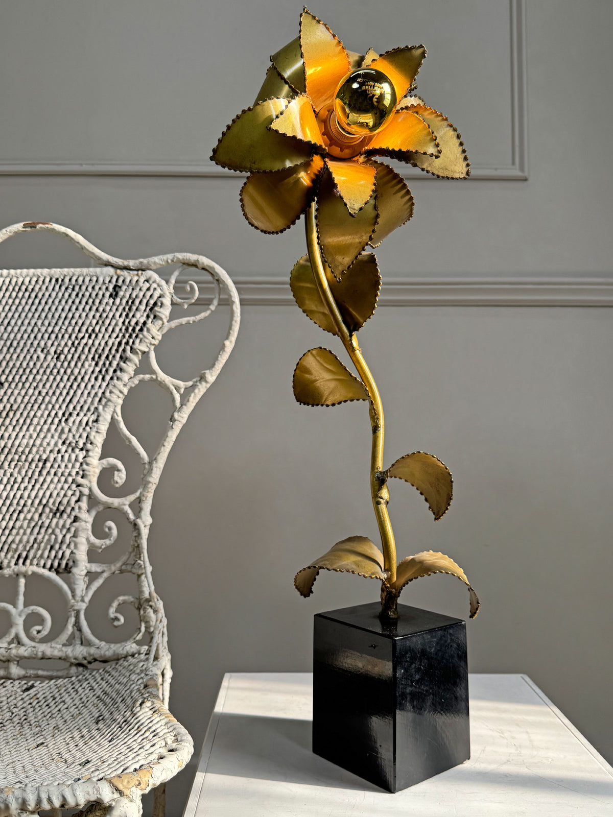 Maison Jansen Flower Table Lamp 1970's France