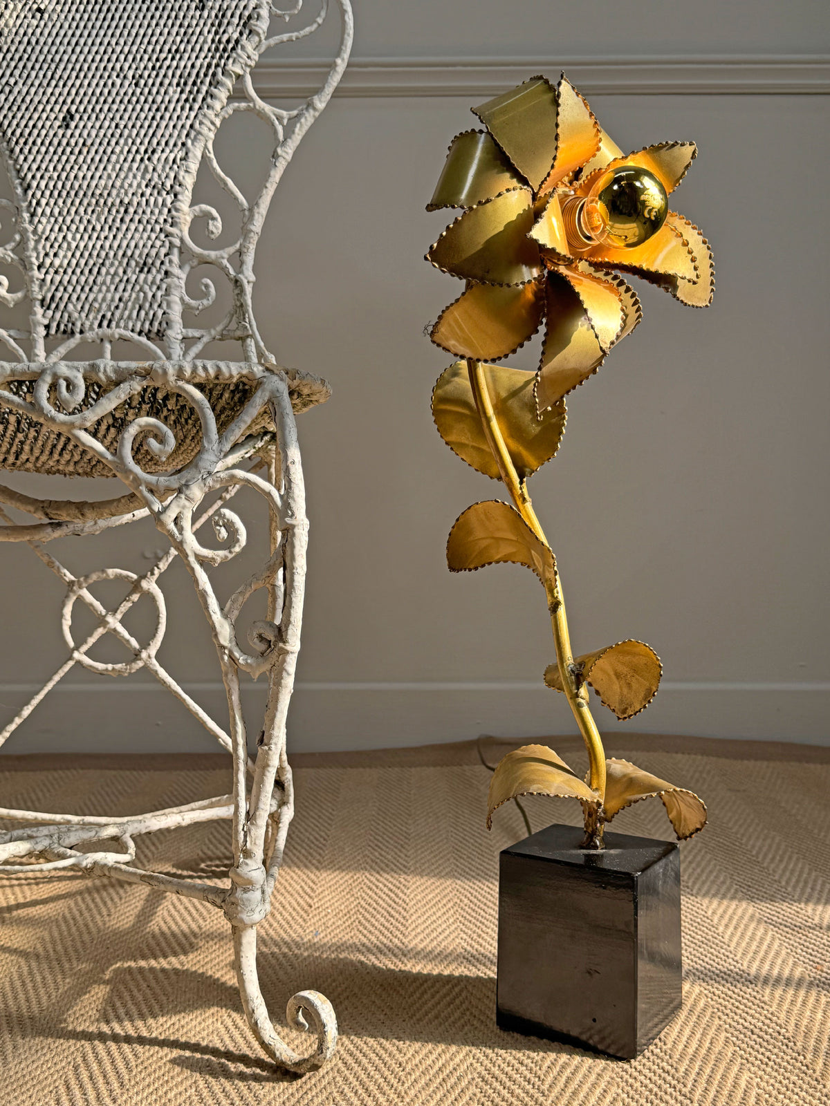 Maison Jansen Flower Table Lamp 1970's France