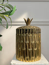 Mauro Manetti Gold Bamboo Basket Ice Bucket Italy 1960&