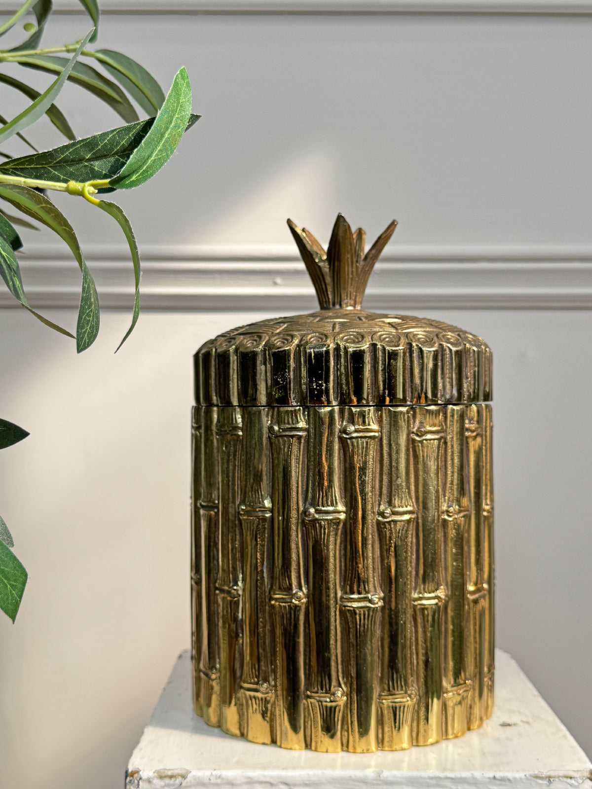Mauro Manetti Gold Bamboo Basket Ice Bucket Italy 1960's