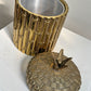 Mauro Manetti Gold Bamboo Basket Ice Bucket Italy 1960's