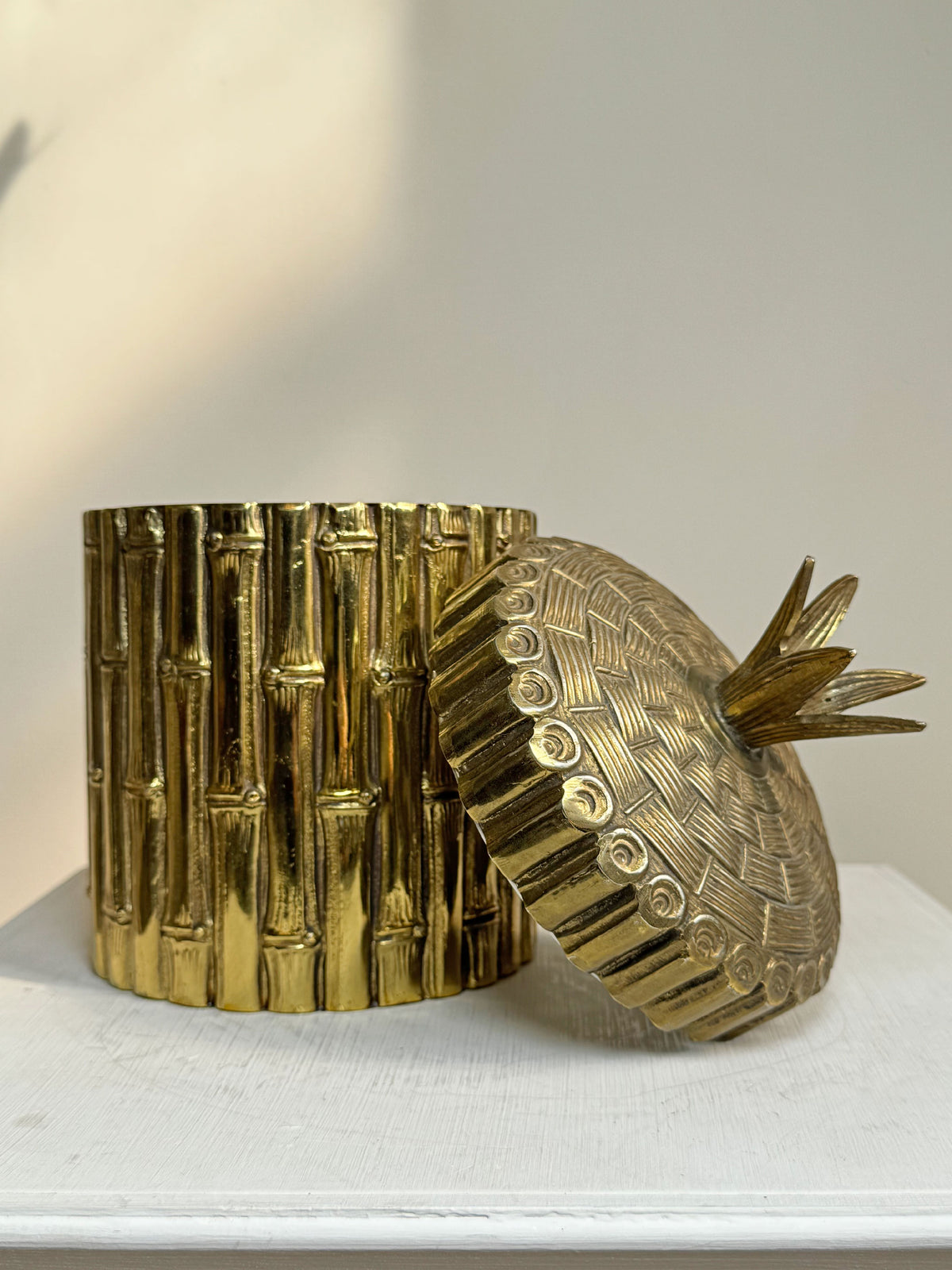 Mauro Manetti Gold Bamboo Basket Ice Bucket Italy 1960's
