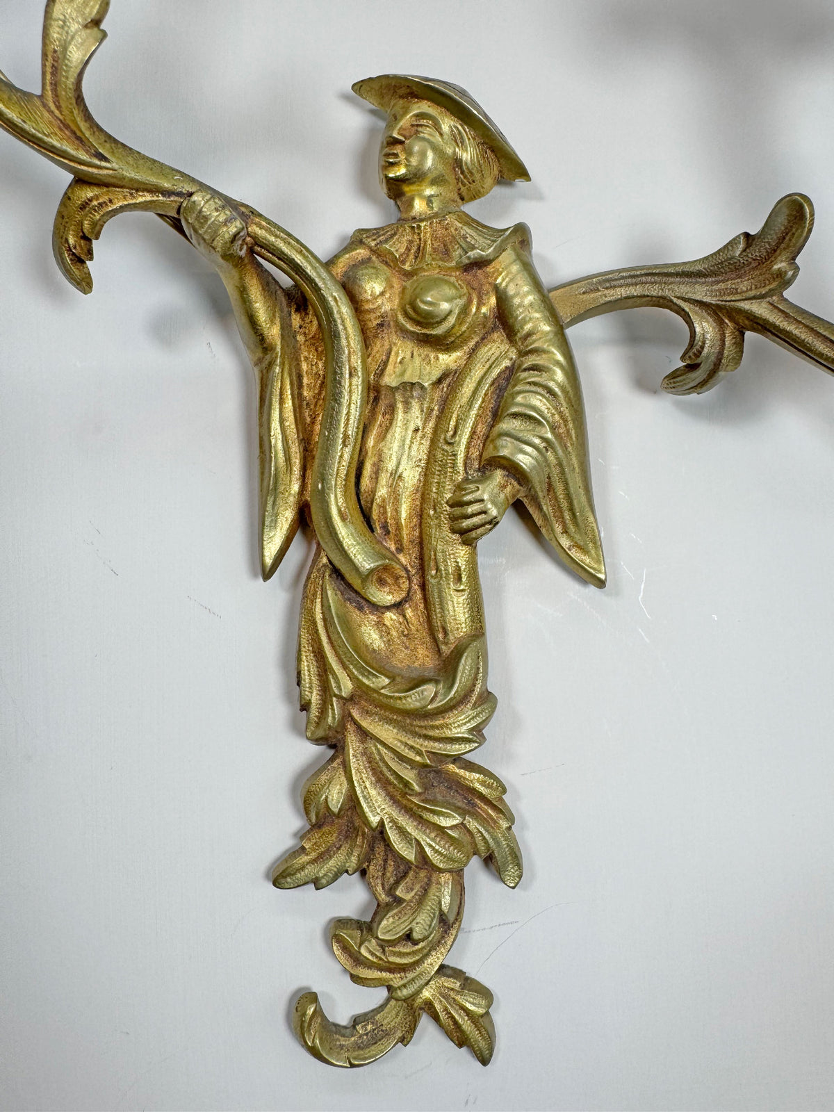 Pair of Mid Century Chinoiserie Figure Wall Lights