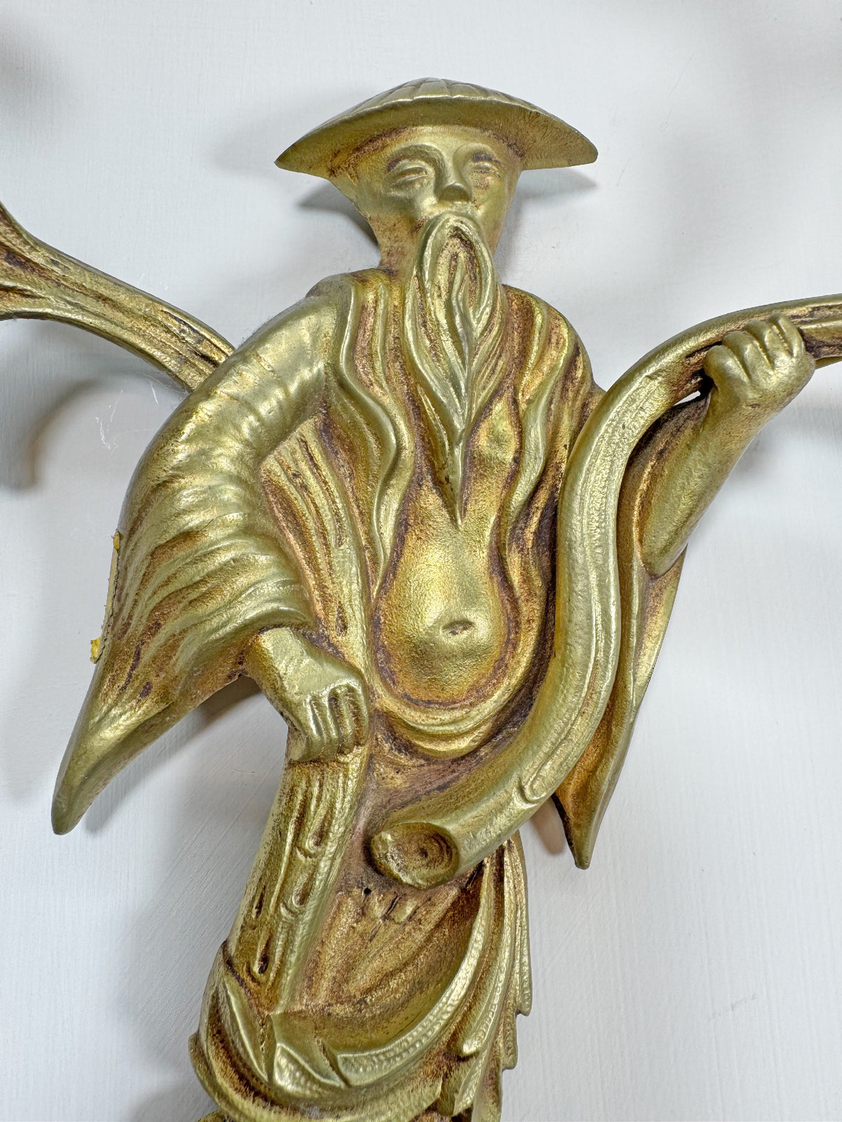 Pair of Mid Century Chinoiserie Figure Wall Lights