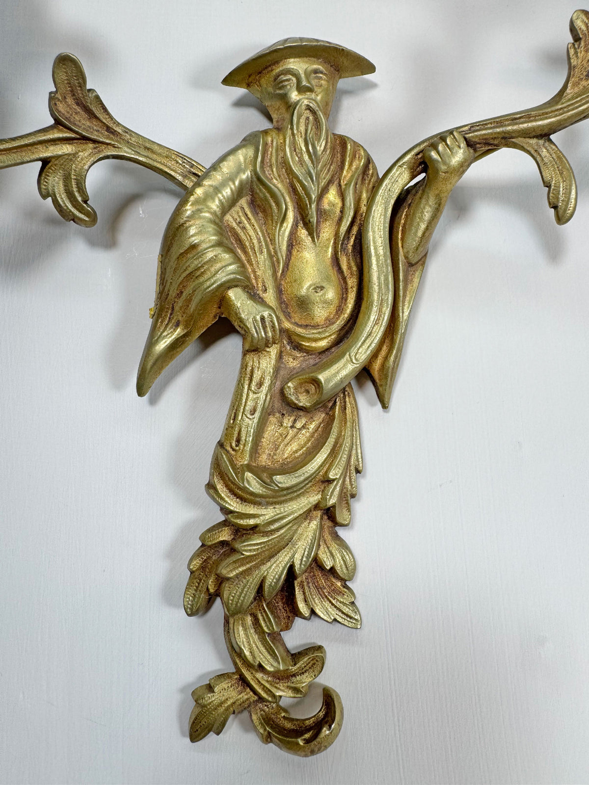 Pair of Mid Century Chinoiserie Figure Wall Lights