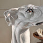 An Impeccable 1950's Italian Life Size Glazed Terracotta Greyhound Statue