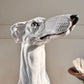 An Impeccable 1950's Italian Life Size Glazed Terracotta Greyhound Statue