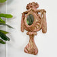 Baroque monstrance, hand carved and painted in a striking dusky rose pink and gold finish, it has been fitted with a small mirror plate to the centre and repurposed to hang on the wall
