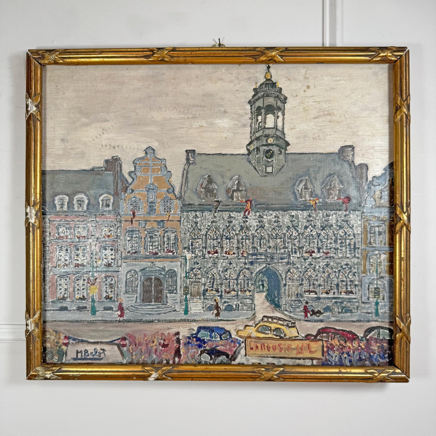Mid Century Oil On Canvas of Mons in Belgium