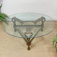 Jean-Pierre Ryckaert Tan Leather Strap and Steel Coffee Table