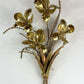 Brutalist French Gold Flower Bouquet Wall Light
