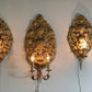 Set of 3 Gold Repousse Baroque Wall Sconces