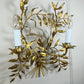 An Exceptional Mid-Century Italian Fern Style Gilded Metal Wall Light