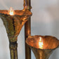 Brutalist Gold Lotus Torchiere Wall Light by Tom Greene for Feldman 1970's